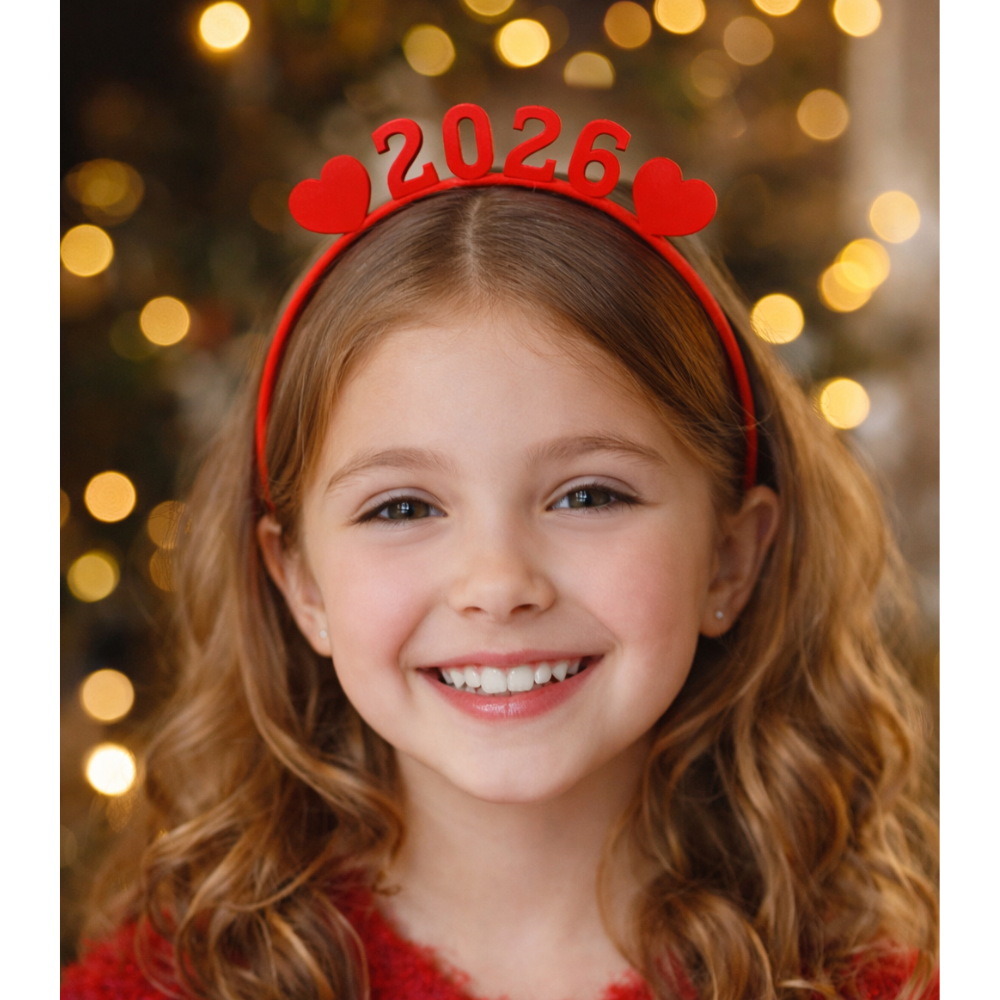 1 2026 New Year Headband, New Year Hair Hoop, Party Headband, Family Celebration Accessory, Office Event Headwear, School Function Hair Band, Festival Costume Prop, Photo Booth Accessory, Countdown Party Wear, 3D Printed New Year Headband - Image 1