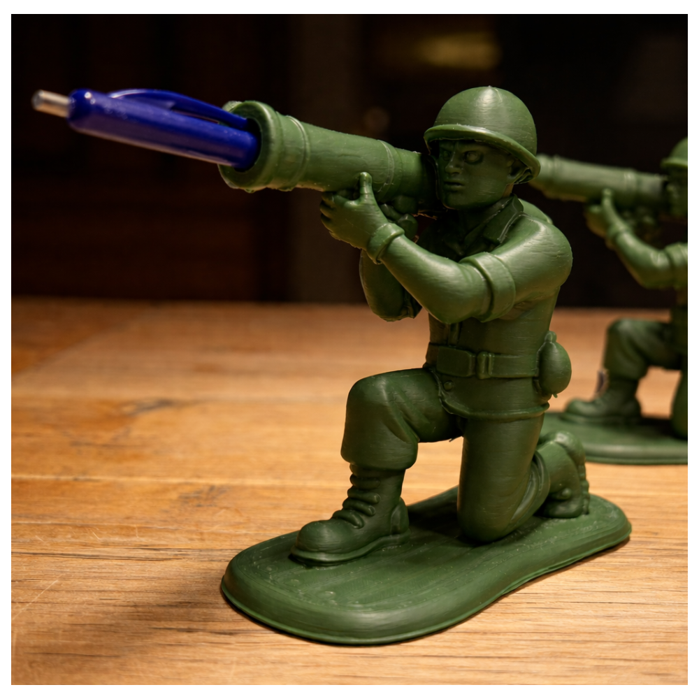 1 Pen Holder Bazooka Soldier, Army Pen Stand, Military Desk Organizer, Soldier Statue Pen Holder, Office Desk Pen Holder, Study Table Pen Stand, Gift for Army Officers, Gift for Soldiers, Gift for Defence Staff, Desk Decor Pen Holder, 3D Printed Pen Holder - Image 1