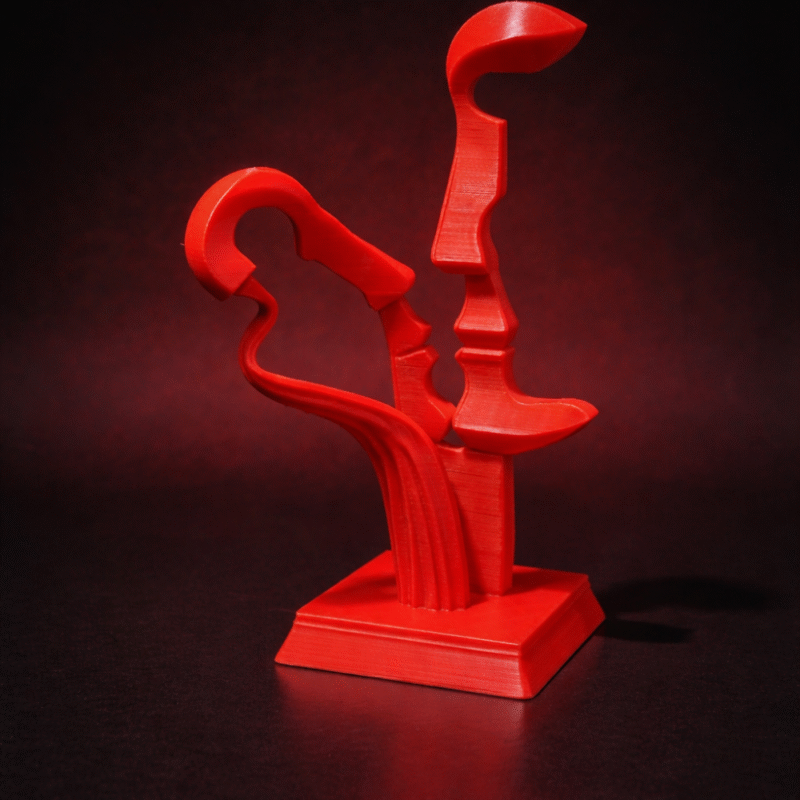 Valentine’s Day Sculpture, Romantic Couple Sculpture, Love Showpiece, Heart Decor Gift, 3D Printed Valentine Gift, Home Decor Sculpture, Anniversary Gift Item, Desk Decor Sculpture - Image 3