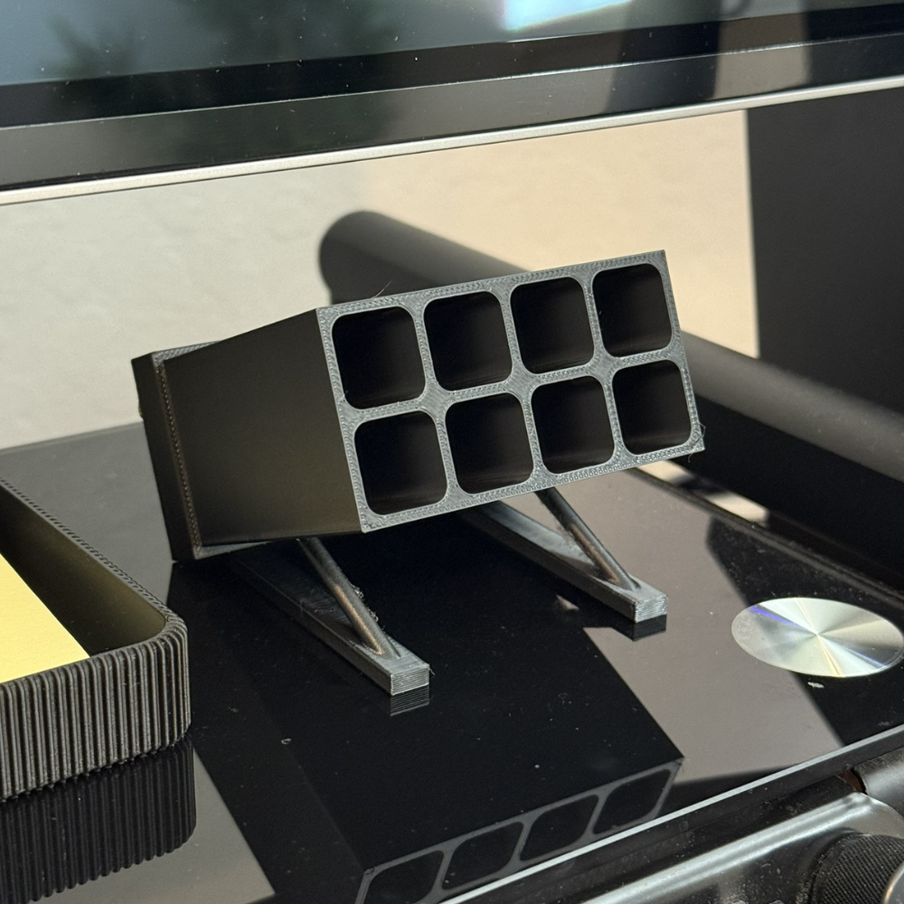 1 Missile Launcher Pen Holder, Pencil Stand, Office Desk Organizer, Defence Theme Desk Decor, Fighter Jet F117 Inspired Pen Stand, Military Style Stationery Holder, 3D Printed Desk Accessory, Corporate Gift, Office Gift, Industrial Desk Decor - Image 1