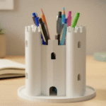 Castle Pen Holder Decoration, Office Desk Organizer, Corporate Gift, Airline Office Decor, Hotel Desk Accessory, School Stationery Holder, Home Office Pen Stand, Executive Table Decor, 3D Printed Desk Organizer