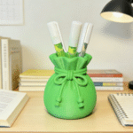 Money Bag Pen Holder, Wealth-Gathering Pen Pot, Office Desk Organizer, Trading Desk Decor, Corporate Gift, Business Gift, Finance Office Decor, Accountant Desk Accessory, Banker Table Decor, 3D Printed Desktop Decor
