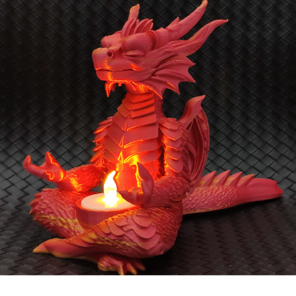 Meditating Dragon LED Tealight Holder – Premium Corporate Gift, Home Decor Accent & Desk Showpiece
