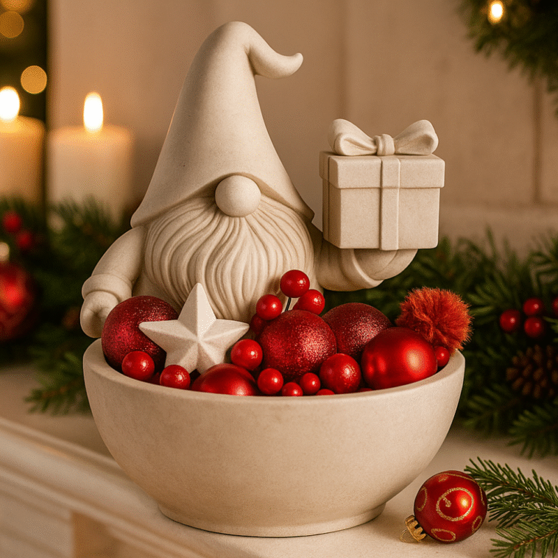 Christmas Gnome Bowl Treat Holder – Premium Festive Corporate Gift | Desk Décor, Chocolate & Dry Fruit Holder - Image 3