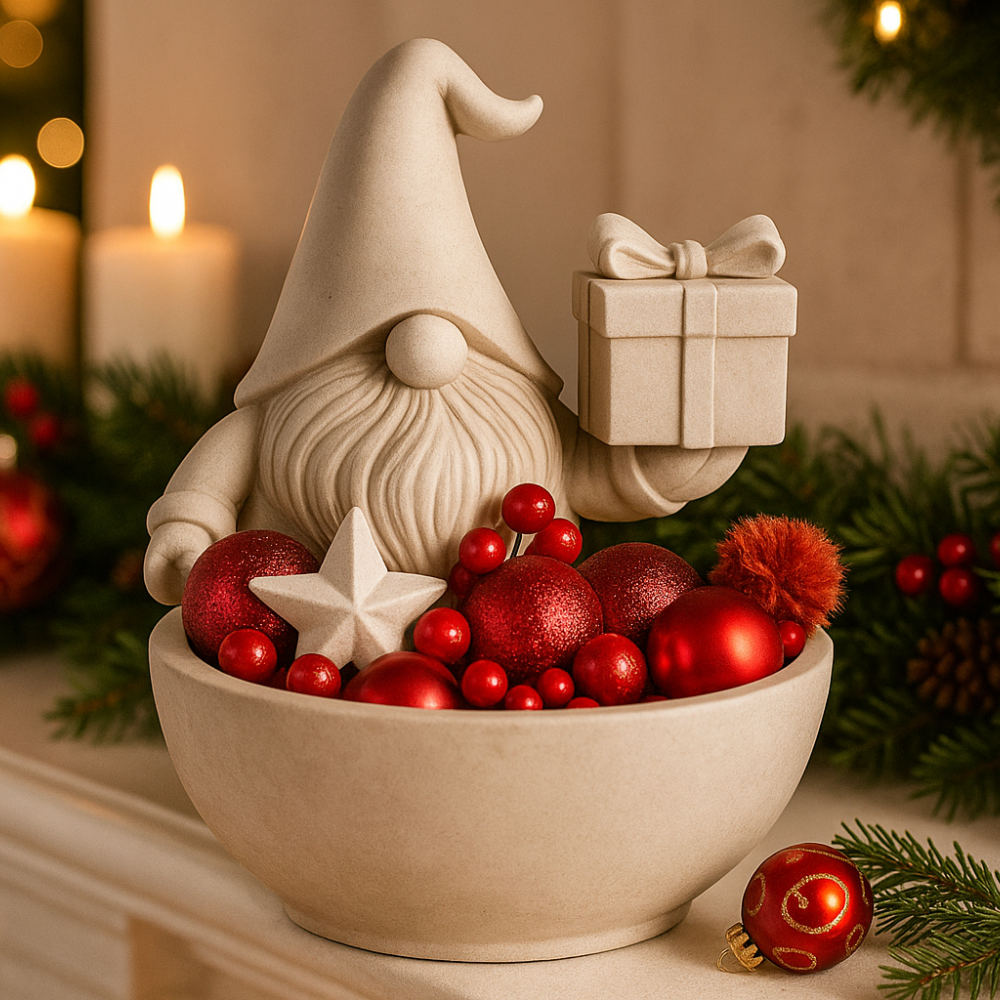 1 Christmas Gnome Bowl Treat Holder – Premium Festive Corporate Gift | Desk Décor, Chocolate & Dry Fruit Holder - Image 1