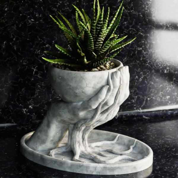 Roots Inspired 3D Printed Flower Pot – Premium Corporate Gift, Office Desk Décor, Home Decoration Planter