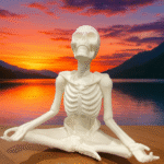 Skeleton Meditating 3D Printed Gift for Office, Home, Hotels, Resorts, Corporate Desk Décor, Wellness Centers, Yoga Studios, Spa Reception