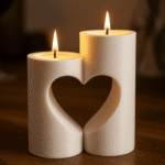 Romantic Candle Holders Two Halves One Heart for Office, Home, Library, Reading Room, Valentine Day Gift, Hospital, Corporate Gift, Companies, Events, Decoration, Couple Gift, Desk Decor
