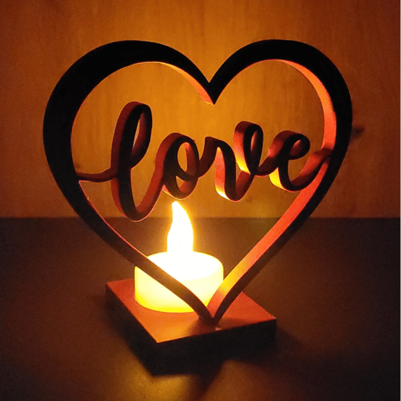 Heart Love Tealight Holder, Home Decor, Office Desk Decor, Valentine Day Gift, Corporate Gift, Couple Gift, Anniversary Gift, Hotel Café Decor, Event Decoration, Festival Lighting, Romantic Room Decor - Image 3