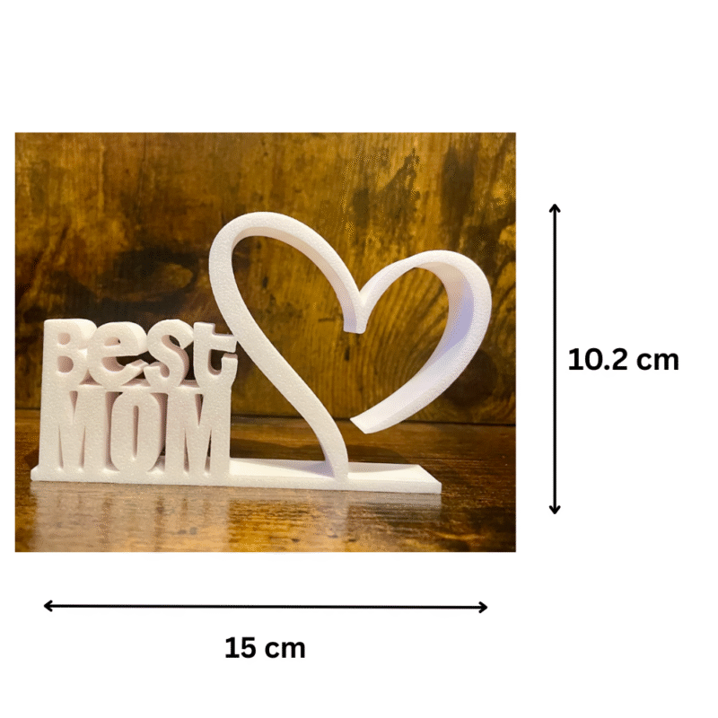 Best Mom 3D Printed Letters with Heart, Birthday Gift for Mom, Mother’s Day Gift, Anniversary Gift, Best Mother Decoration, Mom Desk Decor, Corporate Gift for Employees, Office Table Gift, Personalized Mom Gift - Image 2