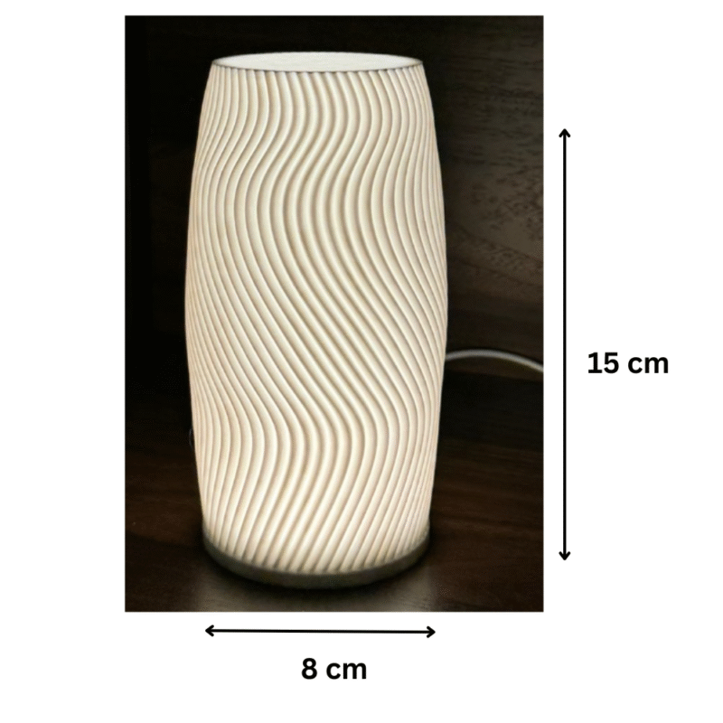 Wavy LED Lamp for Home Décor | Modern Table Light | 3D Printed Night Lamp for Office & Gift Use - Image 2