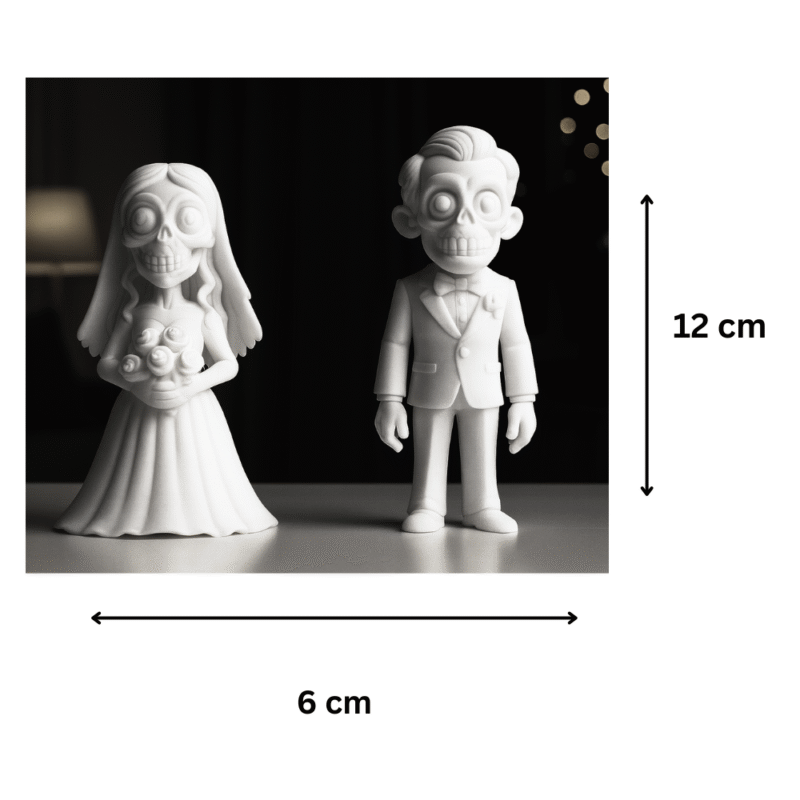 Zombie Bride & Groom Figurine Gift, Halloween Decoration, Horror Theme Desk Showpiece, Unique Birthday Gift, Valentine Day Gift, Corporate Desk Gift, Office Table Gift, Couple Gift, Anniversary Gift, Spooky Collectible, Return Gift, Event Giveaway - Image 2