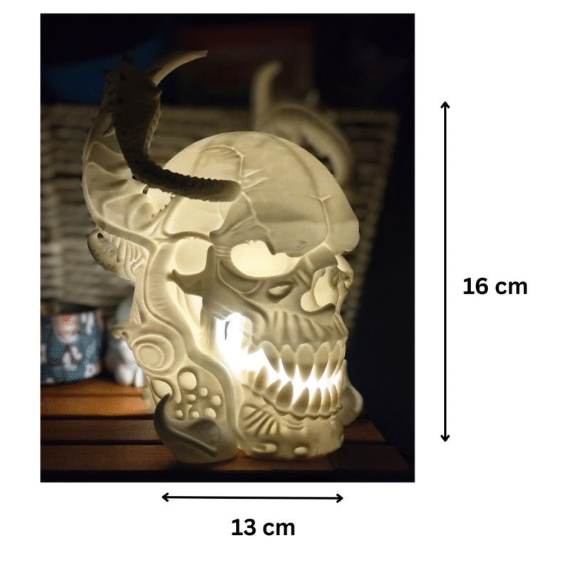 Mutation Skull Lamp – 3D Printed Artistic LED Skull Light for Home, Office & Corporate Gifting - Image 2