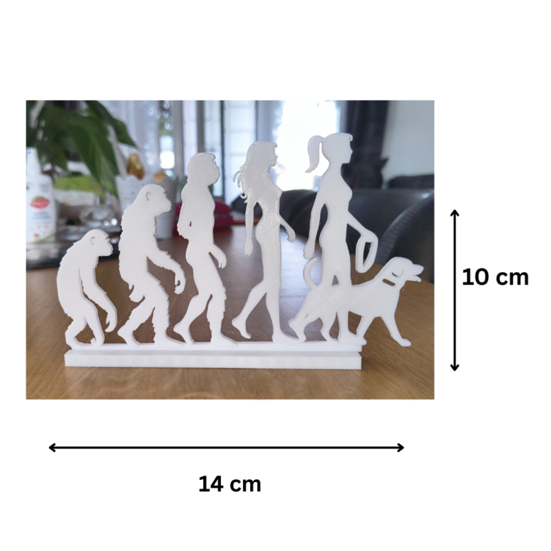 3D Printed Human Evolution to Woman Walking Dog Statue, School, Museum, University, Office Decor, Corporate Gift, Company Award, Desk Showpiece, Home Decor, Art Display - Image 2