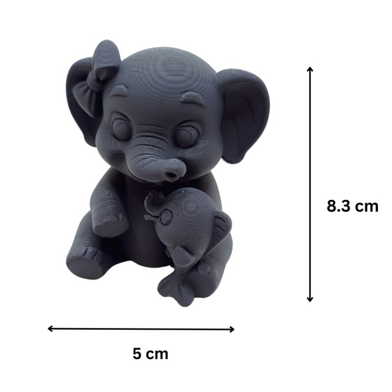 Baby Elephant & Fish Friend – Wave Friendship, 3D Printed Cute Gift, Sister Day Gift, Birthday Gift, Sister Gift, Friendship Gift, Kids Room Decor, Home Decor Showpiece, Corporate Gift, Event Giveaway, Desk Decor, Return Gift - Image 2