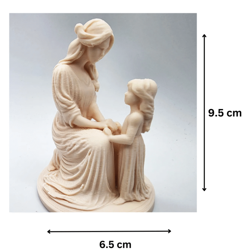 Mother & Daughter Sculpture, Family Love Showpiece, Mother Child Bond Statue, Emotional Home Decor Gift, Living Room Table Decor, Office Desk Decorative Idol, Festival Gift, Birthday Gift, Anniversary Gift, Mother’s Day Gift, 3D Printed Decorative Sculpture - Image 2
