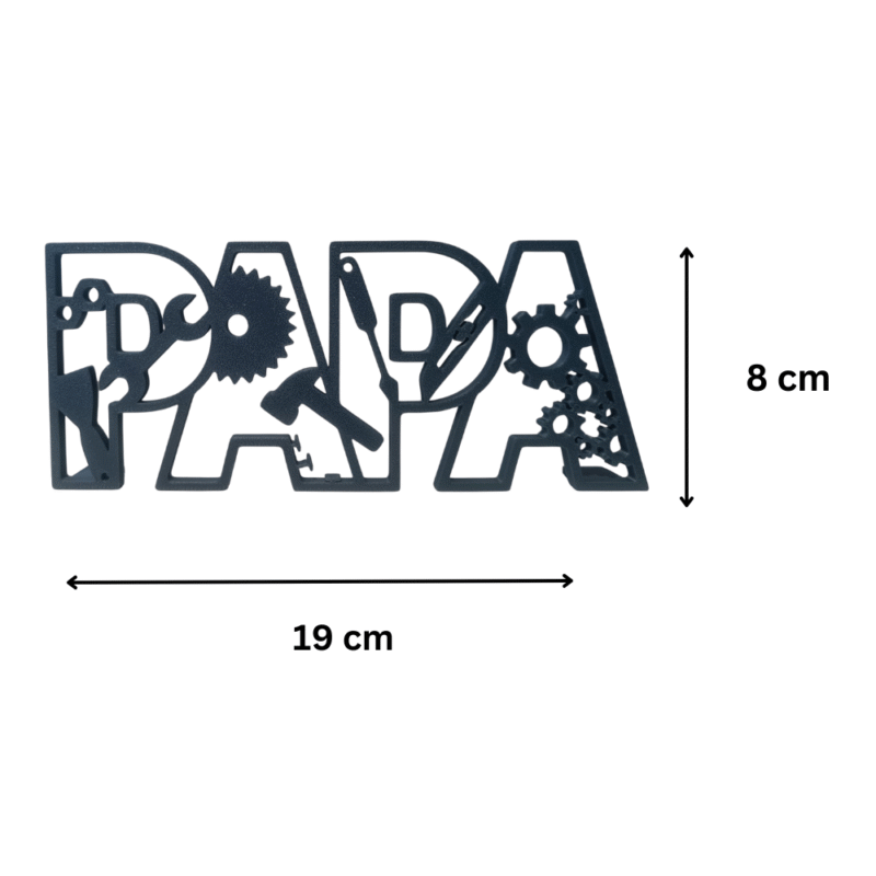 Papa Sign with Tools, Father Gift, Dad Workshop Decor, Family Gift, Home Decor, Office Desk Decor, Garage Decor, Industrial Gift, Technician Gift, Engineer Gift, 3D Printed Gift - Image 2