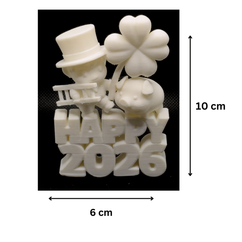 HAPPY NEW YEAR 2026, new year decor, new year gift, family celebration decor, office desk decor, home decoration item, festive tabletop showpiece, 3d printed new year decor - Image 2