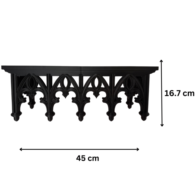 Cathedral Wall Shelf, Gothic Wall Shelf, Gothic Console Shelf, Decorative Wall Shelf, Home Decor Shelf, Office Decor Shelf, Gift Item Shelf, 3D Printed Wall Shelf - Image 2