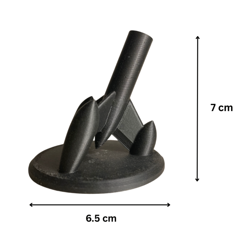 Tilted Rocket Universal Pen Holder, 3D Printed Desk Organizer, Office Stationery Stand, Corporate Gift, Airline Crew Desk Accessory, Pilot Office Organizer, Engineer Desk Stand, Student Study Table Pen Stand, School Stationery Holder, College Desk Organizer, Home Office Decor, Reception Desk Accessory, Industrial Office Gift - Image 2