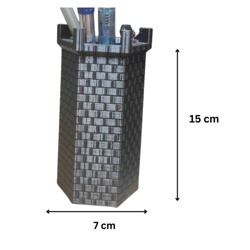 Castle Tower Pen Holder, Office Desk Organizer, Corporate Gift, Airline Gift, Hotel Gift, IT Company Gift, Bank Gift, School Gift, 3D Printed Pen Stand - Image 2