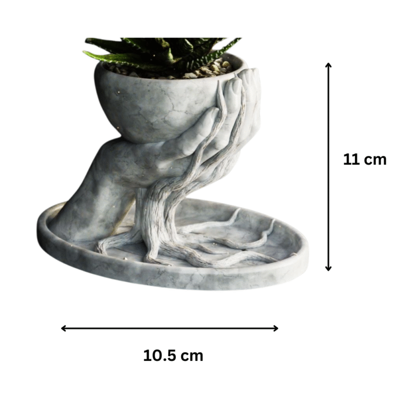 Roots Inspired 3D Printed Flower Pot – Premium Corporate Gift, Office Desk Décor, Home Decoration Planter - Image 2