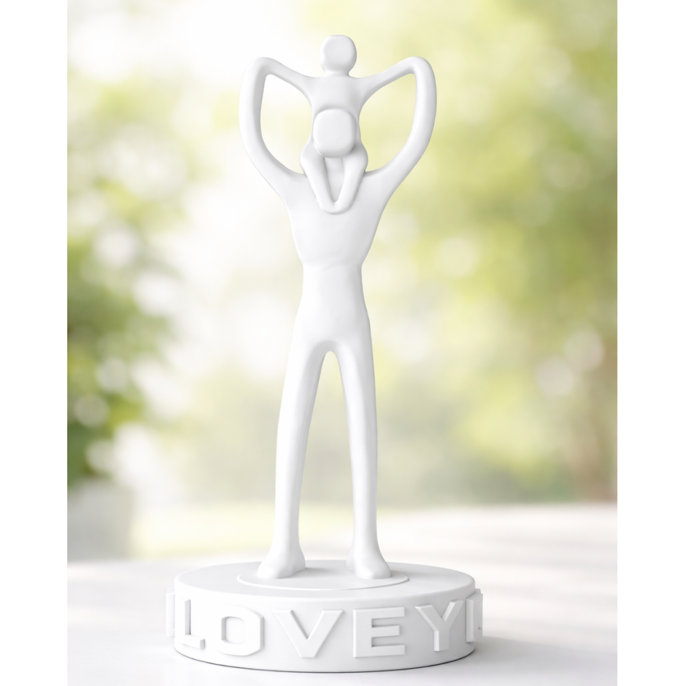 20 cm (3) Father’s Day Sculpture, Father Gift, Dad Gift, Papa Gift, Family Decor, Home Decor Showpiece, Office Desk Decor, Emotional Gift, Love Symbol, Appreciation Gift, 3D Printed Sculpture - Image 1