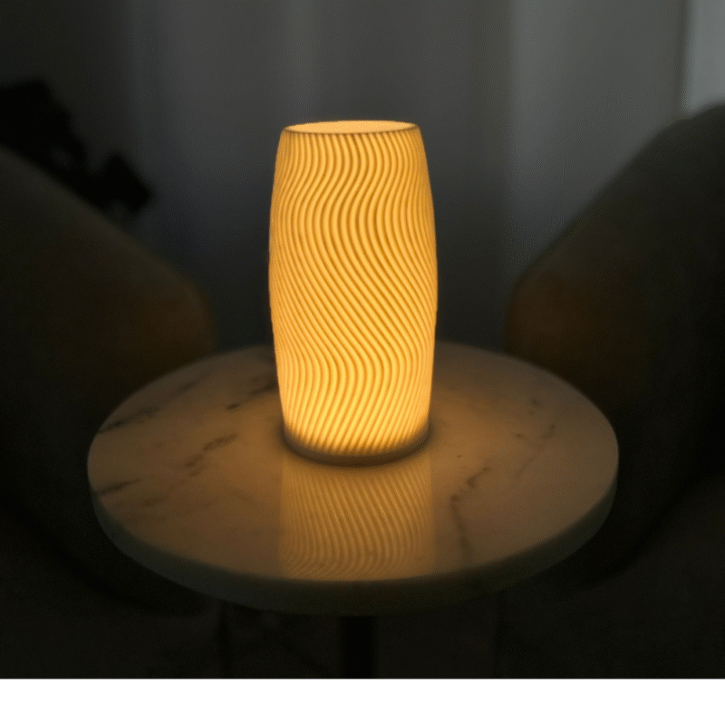 Wavy LED Lamp for Home Décor | Modern Table Light | 3D Printed Night Lamp for Office & Gift Use - Image 3