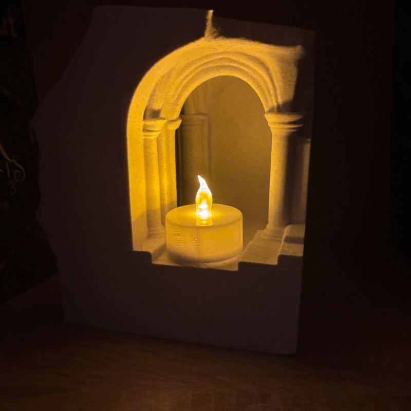 Gallery of Stone LED Booknook | 3D Printed Gift for Spiritual Events, Birthday, Anniversary, Corporate Gifts, Home Decor, Office Decor, Festival Gifting - Image 3