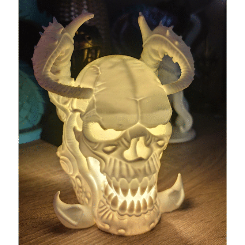 Mutation Skull Lamp – 3D Printed Artistic LED Skull Light for Home, Office & Corporate Gifting - Image 3