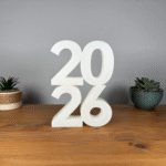 2026 Decorative Stand with Lettering, New Year 2026 Gift, Office Desk Decor, Corporate Gift for Industry Clients, Personalized 3D Printed Table Showpiece
