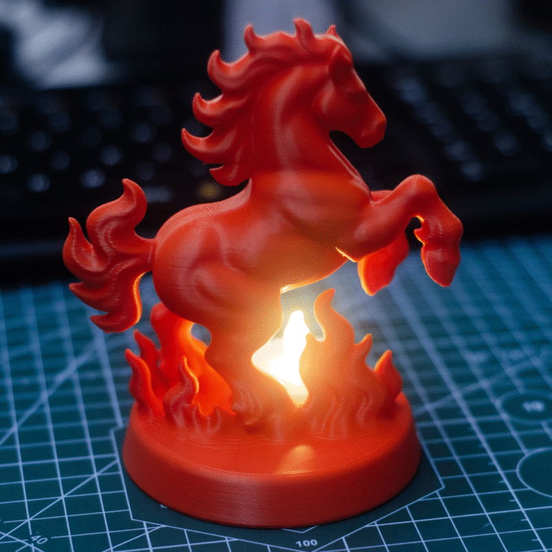 Fire Horse 2026, LED Tealight Holder Sculpture, New Year 2026 Gift, Corporate Gift, Office Desk Decor, Home Decor Showpiece, Festival Decoration, Event Giveaway, 3D Printed Art Piece - Image 3