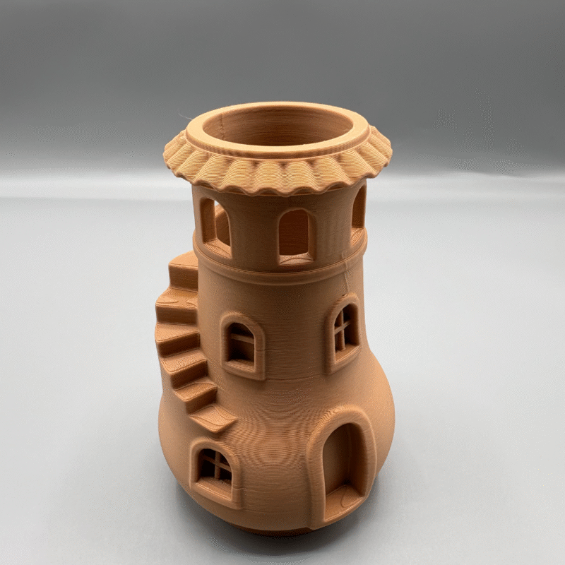 Tower House Vase, Whimsical Fairy Home Flower Vase, Fantasy Home Decor Vase, Desk Decor Gift, Office Table Decor, Corporate Gift Item, Home Interior Showpiece, 3D Printed Decorative Vase - Image 3