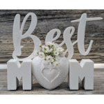 Best Mom Heart Vase Sign, Mother Gift, Family Decor, Gift to Mother, Mom Birthday Gift, Mother Day Gift, Home Decor Gift, Love Mom Showpiece, 3D Printed Gift - Image 3