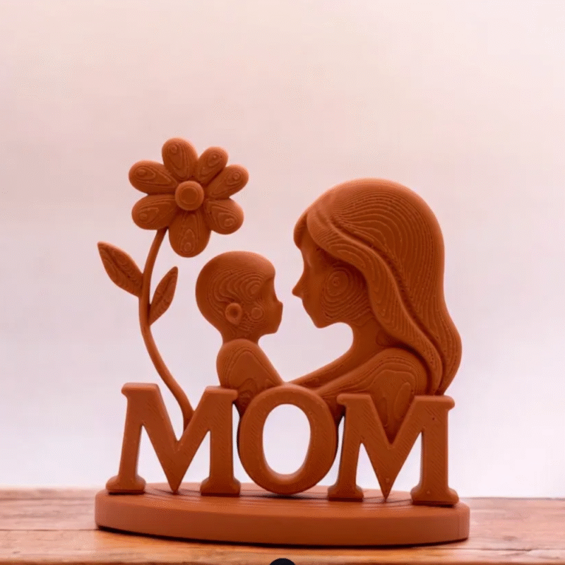 Mother’s Day Decoration, Mother Child Showpiece, Family Love Gift, Gift for Mother, Mom and Child Decor, Home Decoration, Office Desk Decor, 3D Printed Mother Child Statue - Image 3