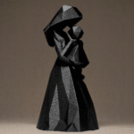 Geometric Mother and Child Figurine, Family Love Showpiece, Motherhood Gift, Give to Mother, Hospital Birth Decor, Maternity Clinic Decor, Home Decor Statue, Baby Shower Gift, 3D Printed Figurine