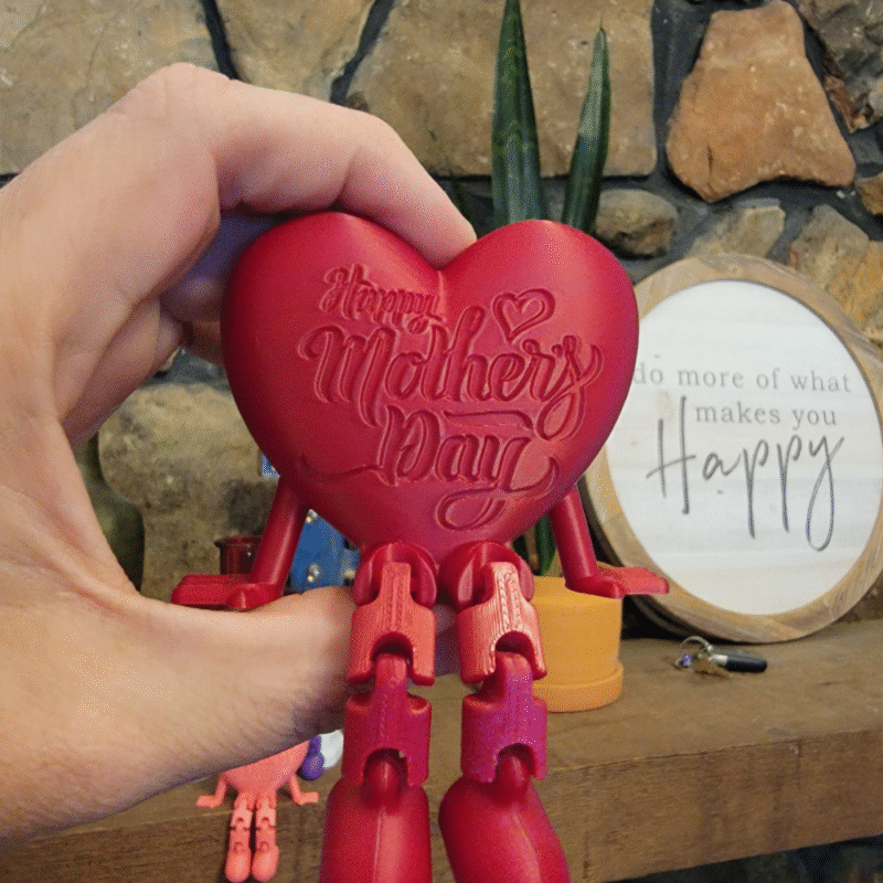 Happy Mother’s Day Articulated Heart Gift, Mother Gift, Mom Gift, Family Gift, Love Gift, Gift for Mother, Gift from Son, Gift from Daughter, Home Decor Gift, Desk Decor Gift, Handmade Look Gift, 3D Printed Heart Gift - Image 3
