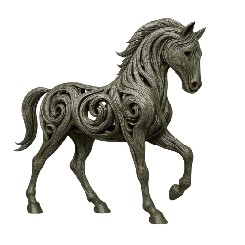 Ethereal Horse – Organic Art in Motion, Family Décor, Office Décor, Luxury Gift, Artistic Home Accent, Table Décor, Shelf Décor, Modern Interior Sculpture, 3D Printed Art - Image 3