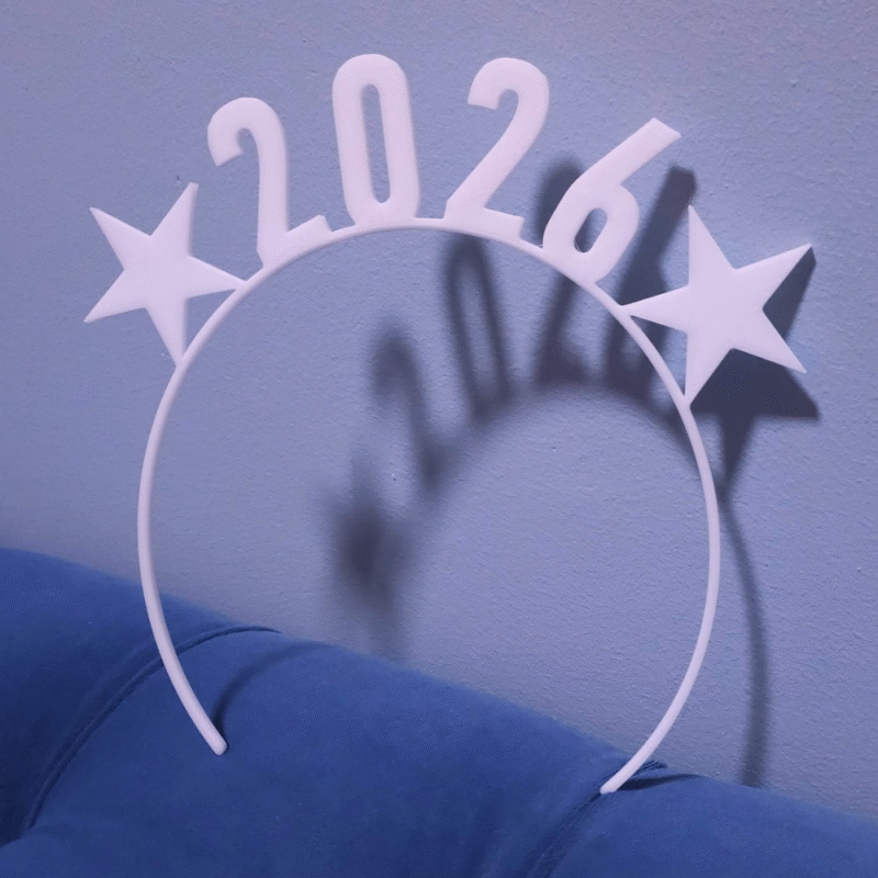 Headband New Year 2026, New Year Celebration Accessory, Family Party Headband, Office Event Headband, School Function Headband, Kids Party Headband, Festive Hair Accessory, 3D Printed New Year Headband - Image 3