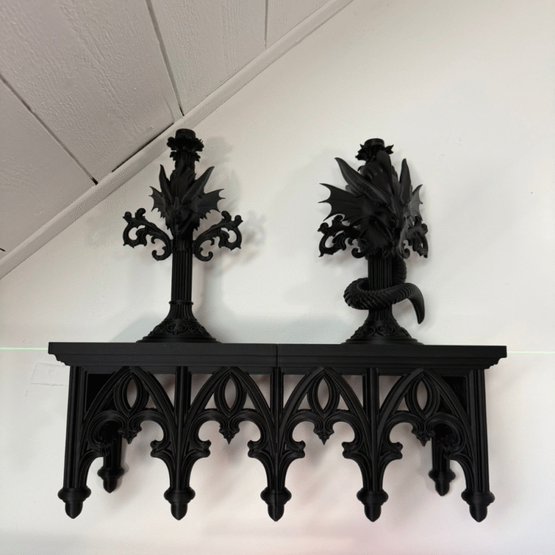 Cathedral Wall Shelf, Gothic Wall Shelf, Gothic Console Shelf, Decorative Wall Shelf, Home Decor Shelf, Office Decor Shelf, Gift Item Shelf, 3D Printed Wall Shelf - Image 3