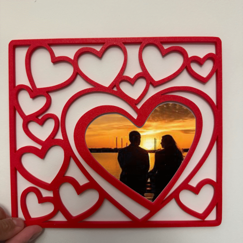 Valentine Photo Frame, Romantic Wall Art, Love Photo Frame Decor, 3D Printed Photo Frame, Couple Gift Frame, Home Wall Decoration, Anniversary Gift, Bedroom Wall Art, Living Room Decor, Personalized Gift Idea - Image 3