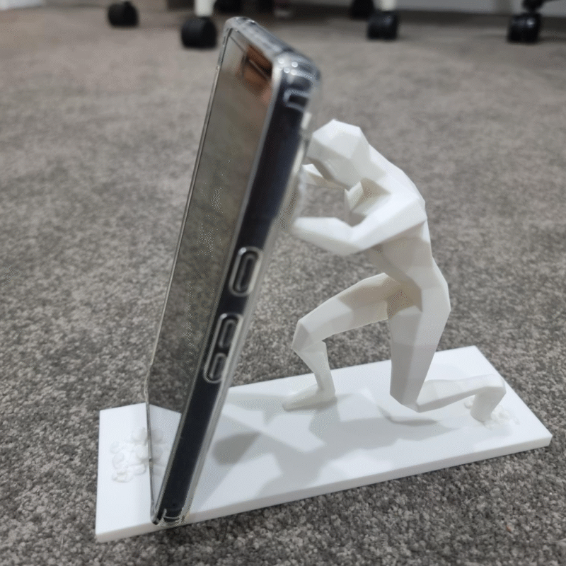 Man Holding Phone Stand, Mobile Holder for Office Desk, Corporate Gift, Industrial Gift, Employee Gift, Gym Desk Stand, Work From Home Accessory, Phone Stand for Video Calls, Mobile Stand for Study Table, Promotional Gift Item, 3D Printed Phone Stand - Image 3