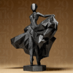 Geometric Ballerina Dancer – Premium 3D Art Showpiece for Corporate Gifts & Home Décor - Image 3