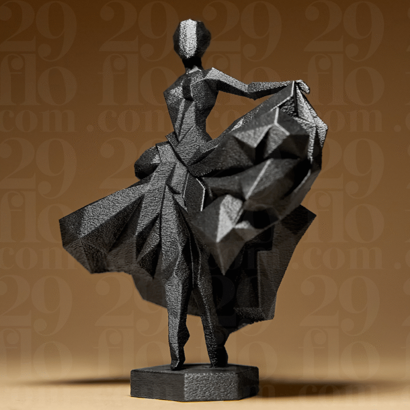 Geometric Ballerina Dancer – Premium 3D Art Showpiece for Corporate Gifts & Home Décor - Image 3