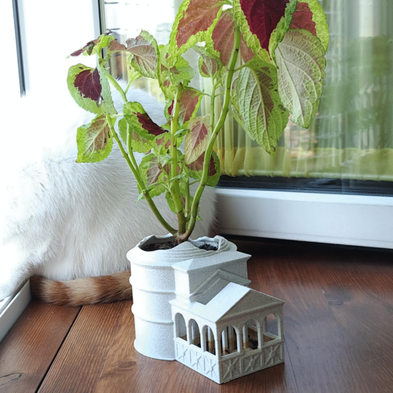 Roman Pantheon Inspired Self Watering Planter, 3D Printed Desk Planter, Office Decor Gift, Corporate Gift, Hotel Decor, Airline Lounge Decor, Reception Area Planter, Home Decor Planter, Restaurant Table Decor, Eco Friendly Gift - Image 3