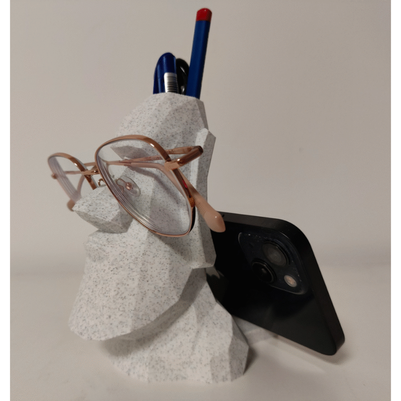 Moai Glasses Phone & Pencil Holder | 3D Printed Desk Organizer for Office, Home & Gifting - Image 3
