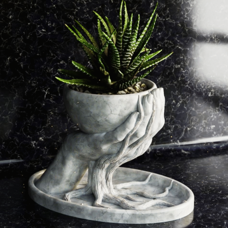 Roots Inspired 3D Printed Flower Pot – Premium Corporate Gift, Office Desk Décor, Home Decoration Planter - Image 3