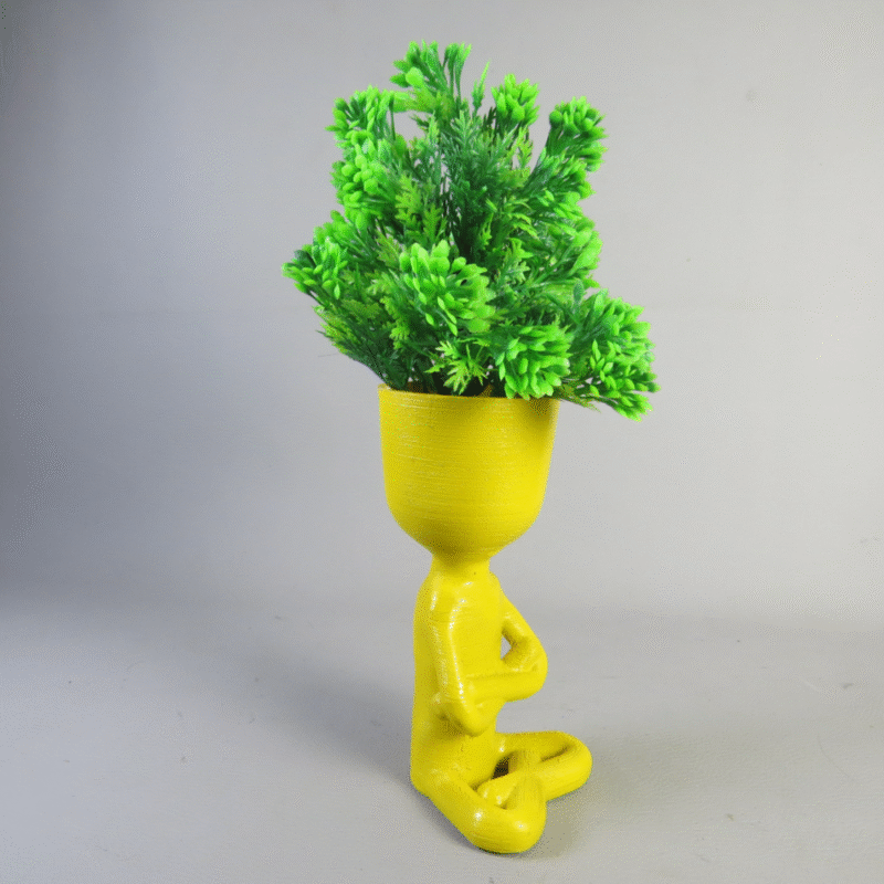 Sitting Man Bonsai Vase Pot – Premium 3D Printed Desk Décor | Corporate Gifts, Office Table Planter, Home Decor - Image 3