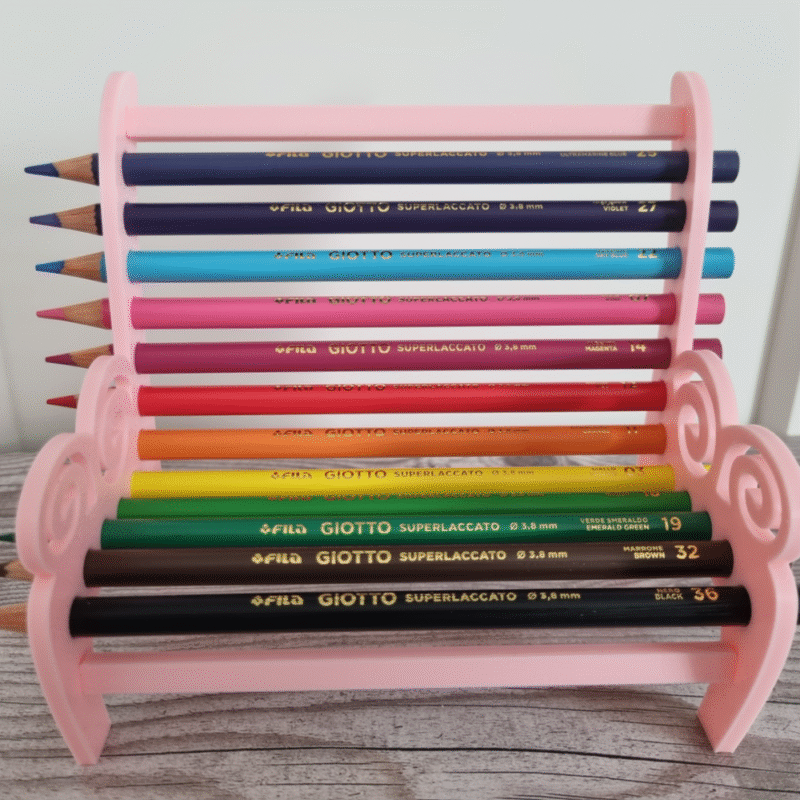3D Printed Pencil & Crayola Holder Bench – Desk Organizer for Office, Study Room, Library, Home Décor, School Students, Corporate Gifts, Artist & Drawing Accessories - Image 3