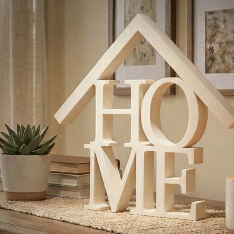 HOME Name Decorative Display, 3D Printed Home Decor Gift, Birthday Gift for Home Events, Corporate Gift for Companies, Office Desk Decor, Event Giveaway, Housewarming Gift, Personalized Table Display, Return Gift for Parties - Image 3